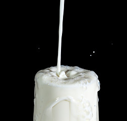 Image showing Pouring Milk in Glass