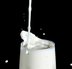 Image showing Pouring Milk in Glass