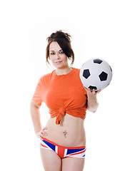 Image showing woman with soccer ball