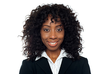 Image showing Closeup of portrait of smiling businesswoman