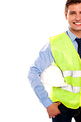 Image showing Cropped image of a male builder