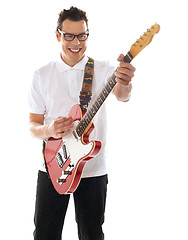 Image showing Man with guitar enjoying music