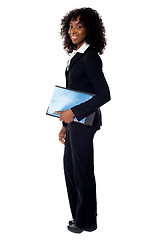 Image showing Full length portrait of african corporate lady