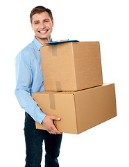 Image showing Kindly accept the delivery of boxes