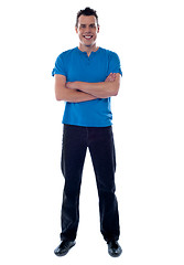 Image showing Full shot of a guy with crossed arms
