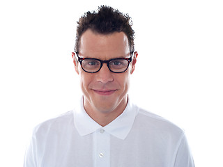 Image showing Closeup of casual man wearing eyeglasses