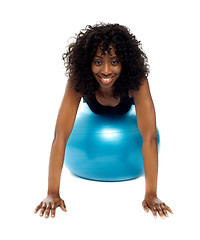 Image showing Fit african woman exercising