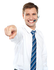 Image showing Male executive pointing at you