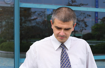 Image showing Thoughtful businessman