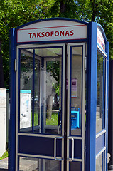 Image showing Calling phone cabin. Pay telephone service 