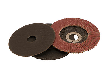 Image showing Special angle grinder sander cut discs isolated 