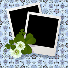 Image showing Clover leaf and flowers design