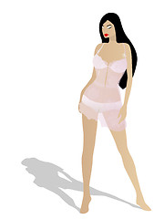 Image showing Girl in night lingerie