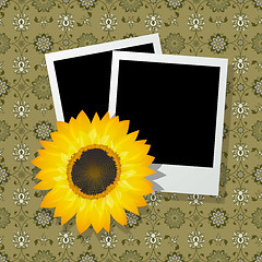 Image showing Photo frames with sunflower