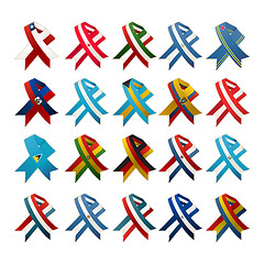 Image showing Country flag ribbons