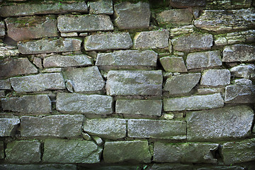 Image showing Stonework, green with water - background