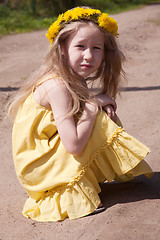 Image showing little girl in yellow