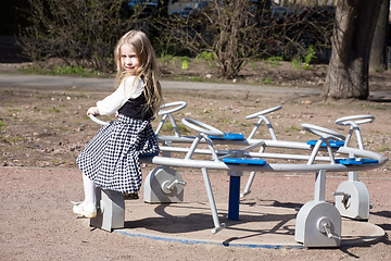 Image showing little girl on outdoor playground