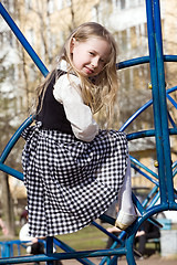 Image showing little girl on outdoor playground