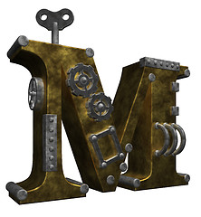 Image showing steampunk letter m