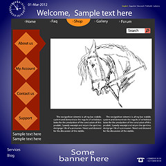 Image showing Vector template web site about  horses.