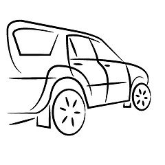 Image showing Silhouette of suv car for  design. 