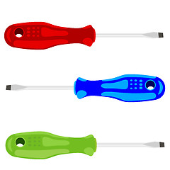 Image showing Screwdriver with a colored pen. 