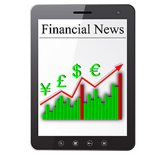 Image showing Financial News on Tablet PC. Isolated on white. Vector  illustra