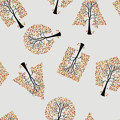 Image showing Seamless wallpaper the trees vector background