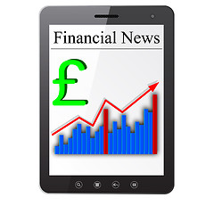 Image showing Financial News on Tablet PC. Isolated on white. Vector  illustra