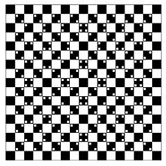 Image showing illusion of volume in black and white squares