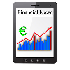 Image showing Financial News on Tablet PC. Isolated on white. Vector  illustra