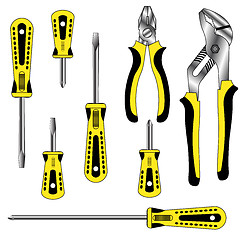 Image showing vector set of different tools 