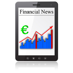 Image showing Financial News on Tablet PC. Isolated on white. Vector  illustra