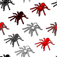 Image showing Halloween seamless pattern with black spiders 