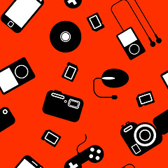 Image showing Seamless background Icon  with  electronic gadgets. 