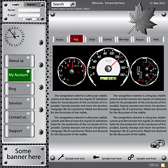 Image showing template web site about automotive topics.