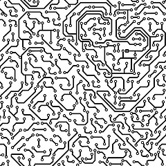 Image showing Seamless pattern. Computer circuit board.