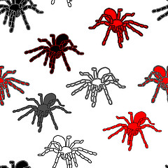 Image showing Halloween seamless pattern with black spiders 