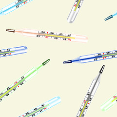 Image showing Seamless wallpaper the medical glass mercury thermometer