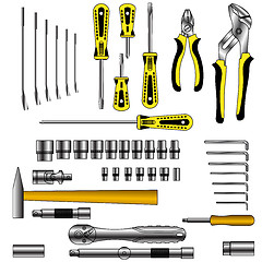 Image showing vector set of different tools 