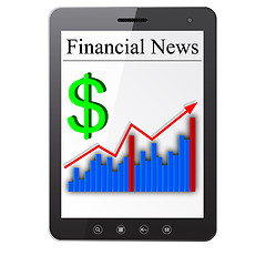 Image showing Financial News on Tablet PC. Isolated on white. Vector  illustra