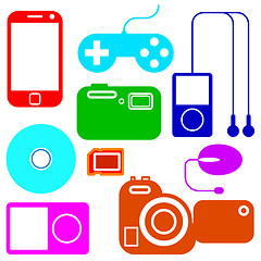 Image showing Icon set of electronic gadgets