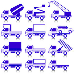 Image showing Set of vector icons - transportation symbols.  