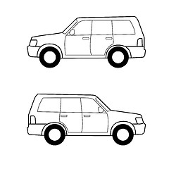 Image showing Car , vector black lines over white background