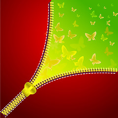 Image showing Abstract background with open zipper for design. 