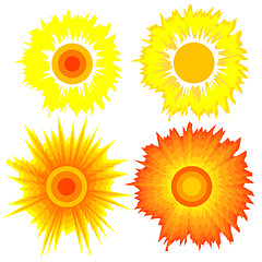 Image showing Set of suns. Elements for design.