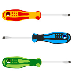 Image showing Screwdriver with a colored pen. 