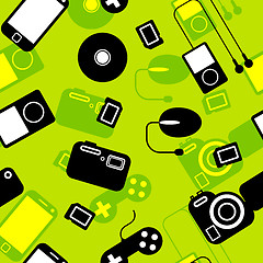 Image showing Seamless background Icon  with  electronic gadgets. 