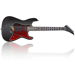 Image showing Black electric guitar 